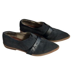 Matt Bernson Black/Charcoal‎ Gray Suede Flat/Loafers Size 6